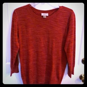 Loft 3/4 sleeve round neck sweater exc cons